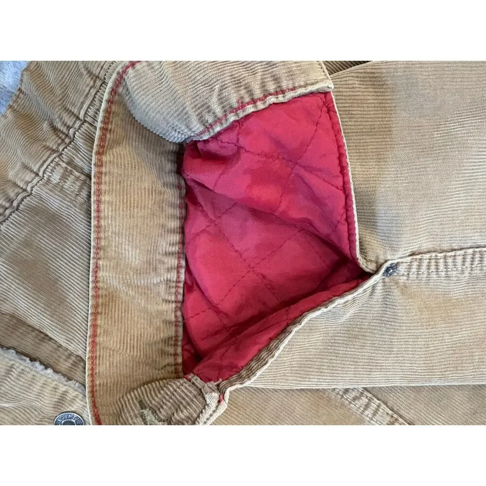 Vintage GAP Y2K Corduroy Sherpa Lined Type 3 Trucker Jacket XXL‎ Tan Casual Coat